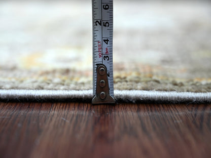 Brown 2'8" x 17'2" Oushak And Peshawar Hand knotted Wool Rug - Sku: O022153