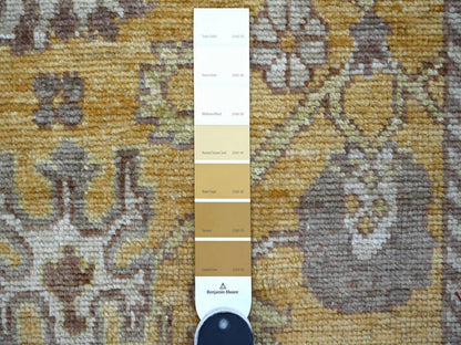 Brown 2'9" x 7'10" Oushak And Peshawar Hand knotted Wool Rug - Sku: O022154