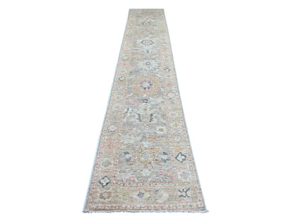 Oushak Oushak hand-knotted wool runner in Gray & Brown, 2'8" x 15'3" — SKU O022155