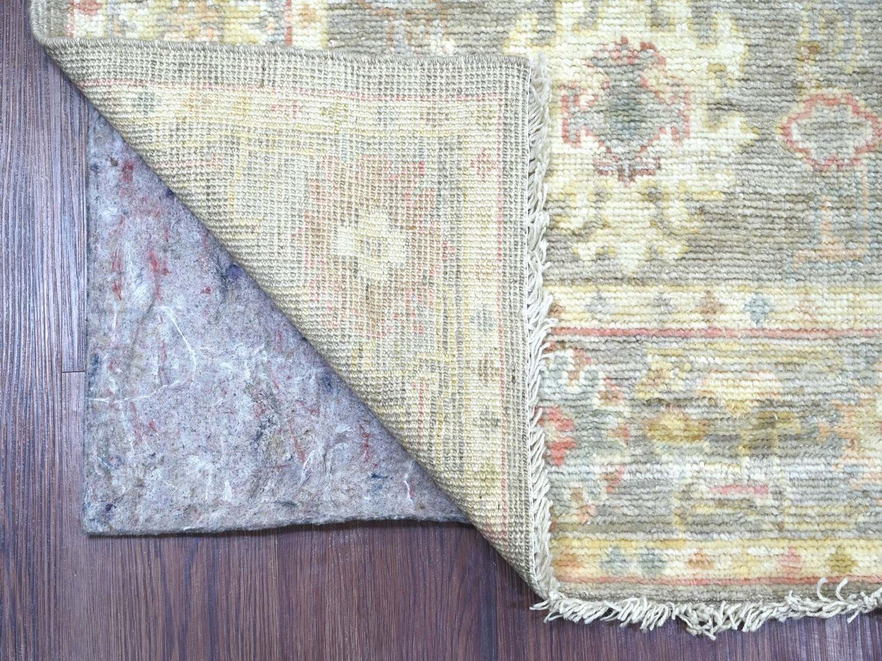 Grey 2'10" x 7'10" Oushak And Peshawar Hand knotted Wool Rug - Sku: O022156