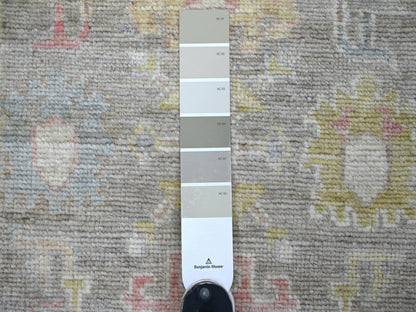 Grey 2'10" x 7'10" Oushak And Peshawar Hand knotted Wool Rug - Sku: O022156