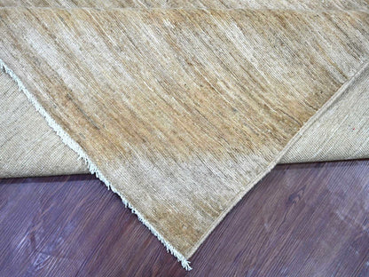 Brown 9'0" x 11'5" Modern and Contemporary Hand knotted Wool Rug - Sku: O022157