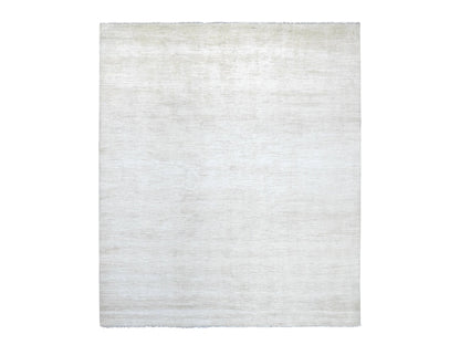Modern / Contemporary hand-knotted wool rug in Ivory, 8'3" x 9'3" — SKU O022158