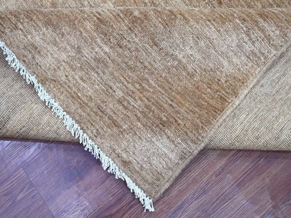 Brown 8'11" x 12'1" Modern and Contemporary Hand knotted Wool Rug - Sku: O022159