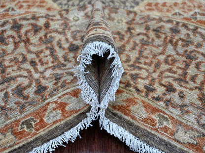 Brown 8'3" x 9'9" Mamluk Hand knotted Wool Rug - Sku: O022165