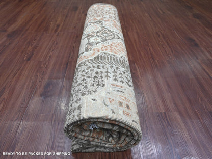 Brown 8'3" x 9'9" Mamluk Hand knotted Wool Rug - Sku: O022165
