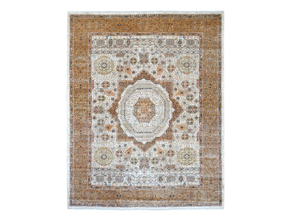 Mamluk Mamluk hand-knotted wool rug in Ivory & Brown, 8'1" x 10' — SKU O022166