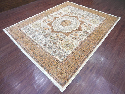 Mamluk Mamluk hand-knotted wool rug in Ivory & Brown, 8'1" x 10' — SKU O022166 (view 3)