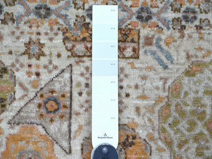 Mamluk Mamluk hand-knotted wool rug in Ivory & Brown, 8'1" x 10' — SKU O022166 (view 7)