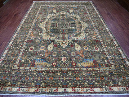 Mamluk Mamluk hand-knotted wool rug in Gray, 8'9" x 11'10" — SKU O022167 (view 2)