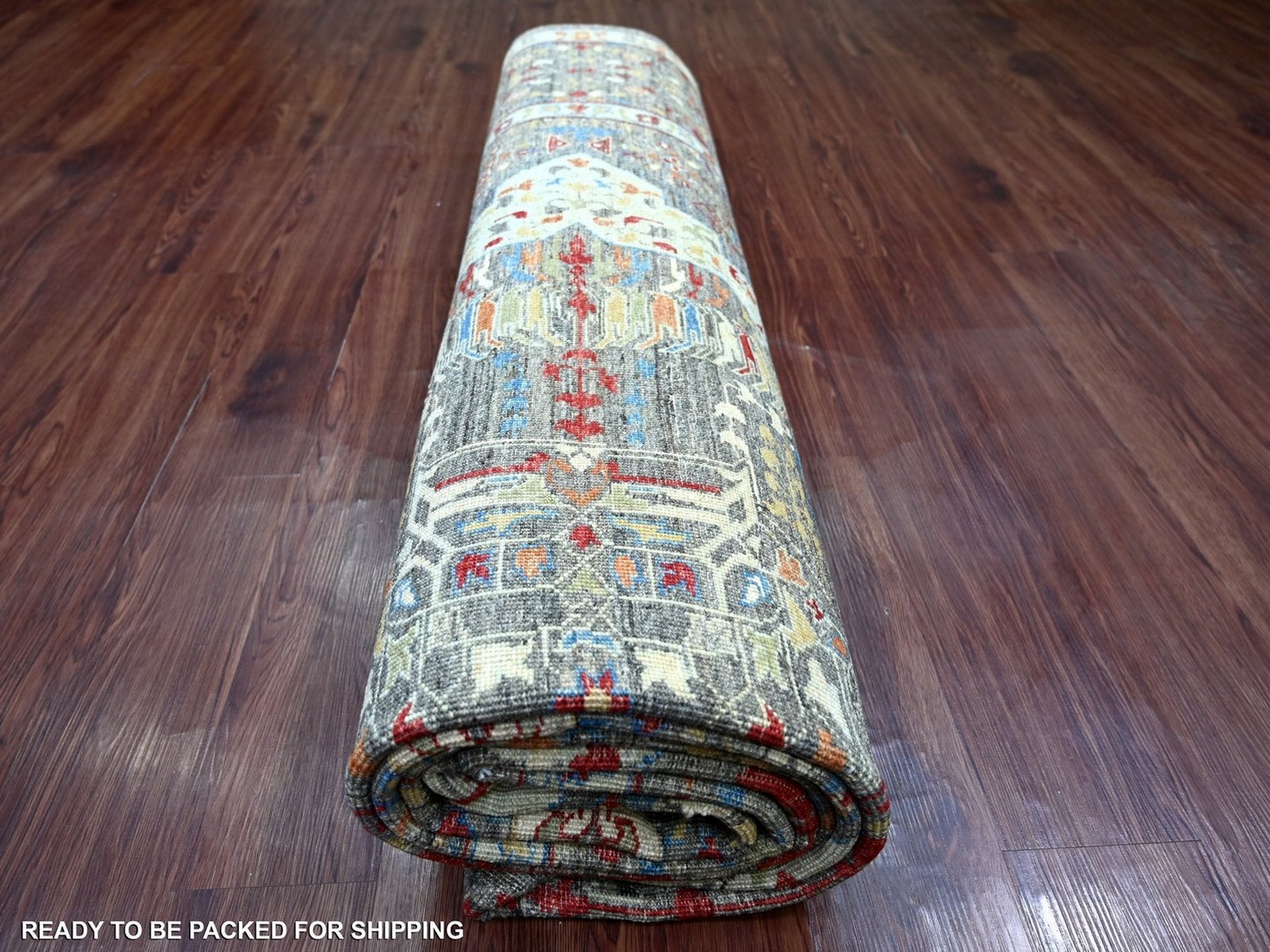 Mamluk Mamluk hand-knotted wool rug in Gray, 8'9" x 11'10" — SKU O022167 (view 9)
