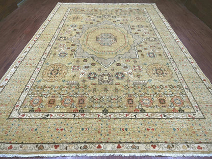 Mamluk Mamluk hand-knotted wool rug in Green, 9'11" x 13'5" — SKU O022168 (view 2)