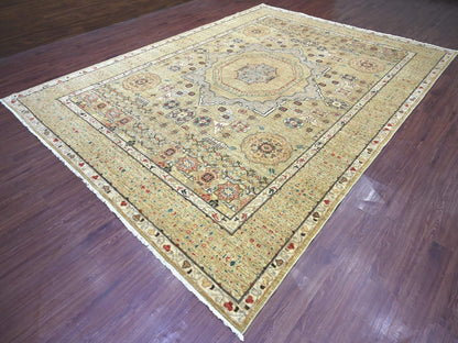 Mamluk Mamluk hand-knotted wool rug in Green, 9'11" x 13'5" — SKU O022168 (view 3)