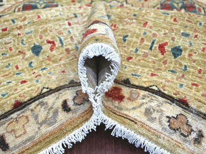 Green 9'11" x 13'5" Mamluk Hand knotted Wool Rug - Sku: O022168