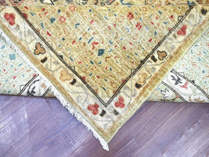 Green 9'11" x 13'5" Mamluk Hand knotted Wool Rug - Sku: O022168