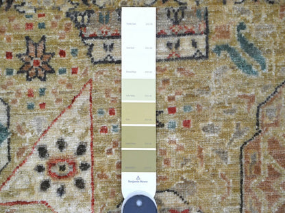 Green 9'11" x 13'5" Mamluk Hand knotted Wool Rug - Sku: O022168