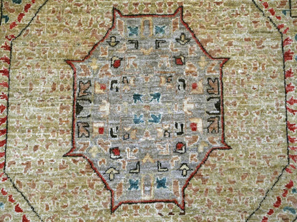 Green 9'11" x 13'5" Mamluk Hand knotted Wool Rug - Sku: O022168