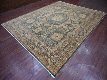 Mamluk Mamluk hand-knotted wool rug in Brown, 9'4" x 11'9" — SKU O022169 (view 3)