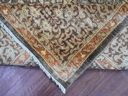 Brown 9'4" x 11'9" Mamluk Hand knotted Wool Rug - Sku: O022169