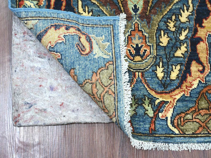 Blue 2'7" x 7'11" Tribal & Geometric Hand knotted Wool Rug - Sku: O022172