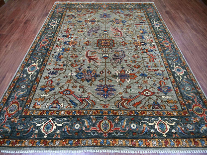 Heriz Tribal & Geometric hand-knotted wool rug in Gray & Marengo Gray, 8'1" x 10'3" — SKU O022173 (view 2)