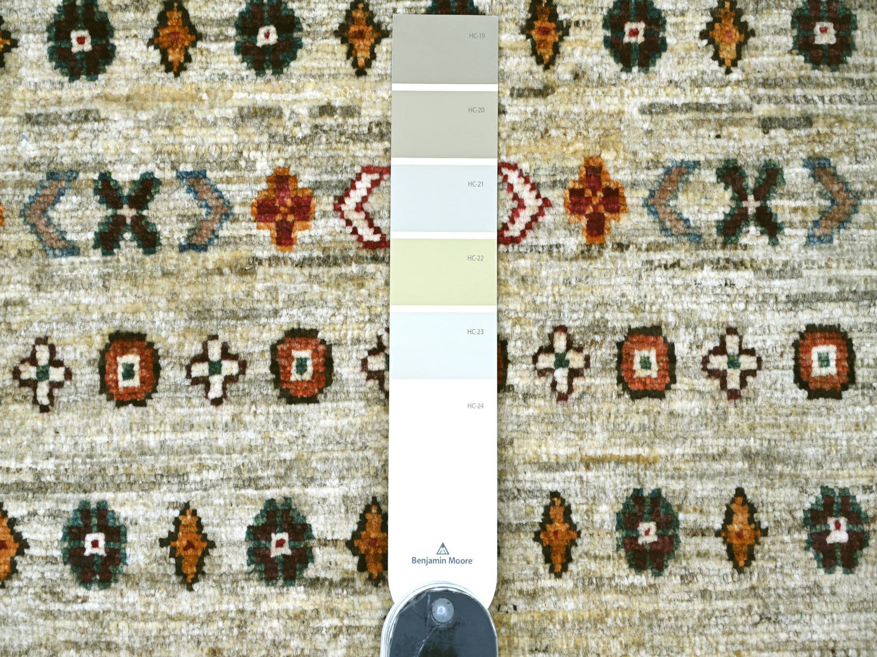Kazak Tribal & Geometric hand-knotted wool rug in Ivory, 8'1" x 11'3" — SKU O022175 (view 7)