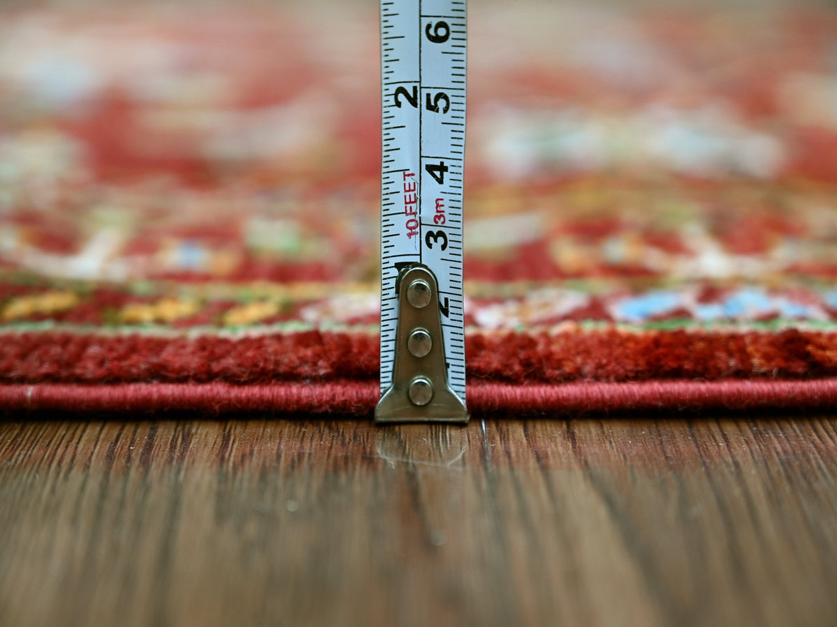 Tribal & Geometric hand-knotted wool rug in Red & Rust Red, 2'7" x 3'10" — SKU O022178 (view 5)