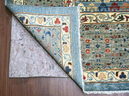 Blue 12'0" x 15'9" Mamluk Hand knotted Wool Rug - Sku: O022179
