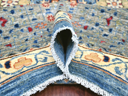 Blue 12'0" x 15'9" Mamluk Hand knotted Wool Rug - Sku: O022179