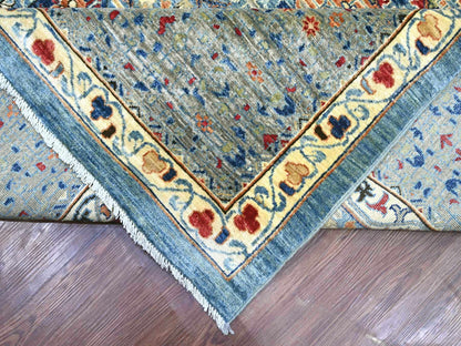 Blue 12'0" x 15'9" Mamluk Hand knotted Wool Rug - Sku: O022179