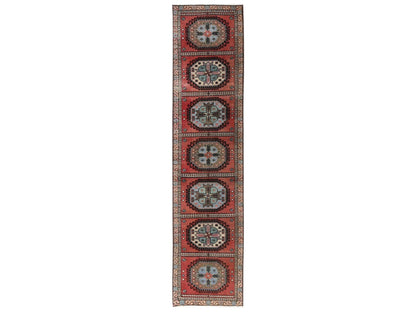 Orange 2'1" x 9'7" Vintage Hand knotted Wool Rug - Sku: O02217