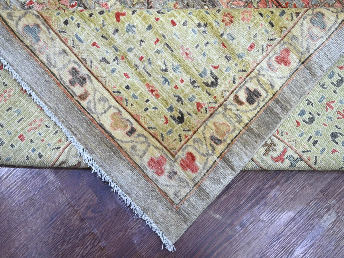 Mamluk Mamluk hand-knotted wool rug in Gray & Green, 12'1" x 15'5" — SKU O022180 (view 6)