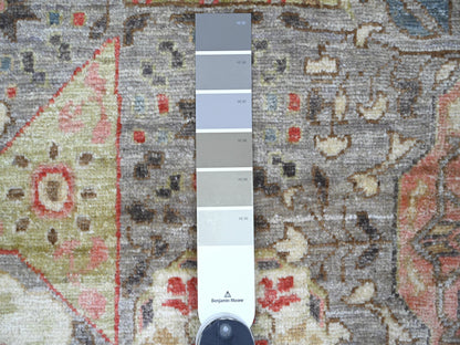 Mamluk Mamluk hand-knotted wool rug in Gray & Green, 12'1" x 15'5" — SKU O022180 (view 7)