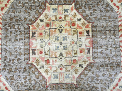 Mamluk Mamluk hand-knotted wool rug in Gray & Green, 12'1" x 15'5" — SKU O022180 (view 8)