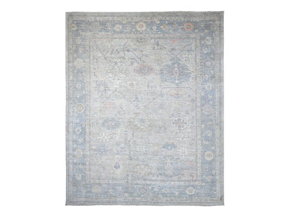 Oushak Oushak hand-knotted wool rug in Gray & Blue, 11'10" x 14'6" — SKU O022185