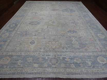 Oushak Oushak hand-knotted wool rug in Gray & Blue, 11'10" x 14'6" — SKU O022185 (view 2)