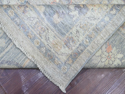 Grey 11'10" x 14'6" Oushak And Peshawar Hand knotted Wool Rug - Sku: O022185