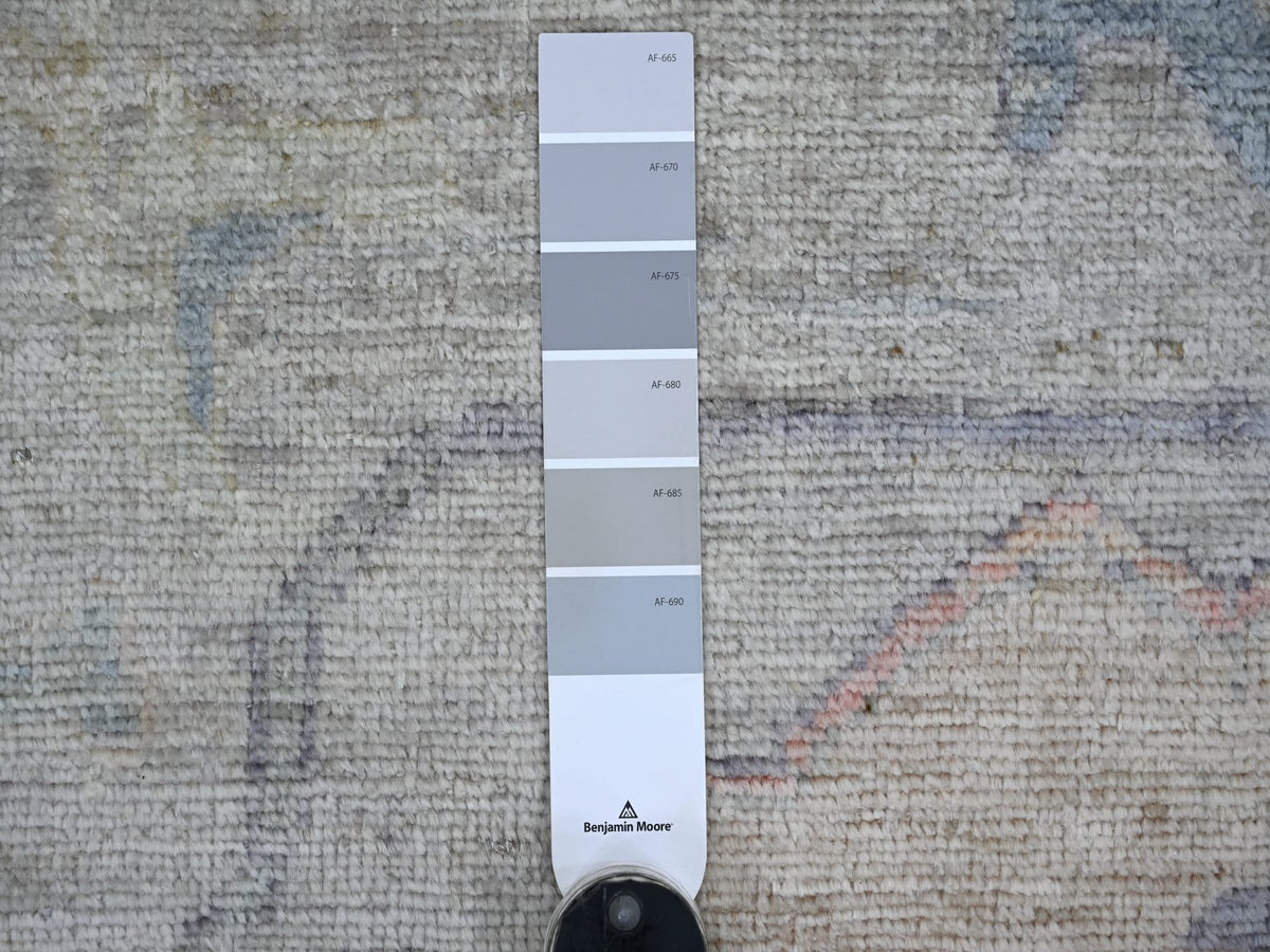 Oushak Oushak hand-knotted wool rug in Gray & Blue, 11'10" x 14'6" — SKU O022185 (view 7)