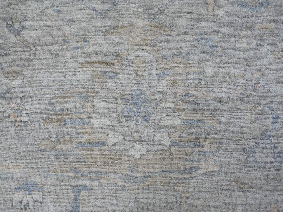 Oushak Oushak hand-knotted wool rug in Gray & Blue, 11'10" x 14'6" — SKU O022185 (view 8)