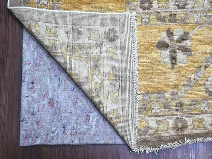 Brown 11'8" x 15'2" Oushak And Peshawar Hand knotted Wool Rug - Sku: O022186
