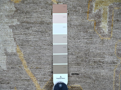Brown 11'8" x 15'2" Oushak And Peshawar Hand knotted Wool Rug - Sku: O022186