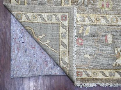 Brown 9'3" x 11'10" Oushak And Peshawar Hand knotted Wool Rug - Sku: O022187