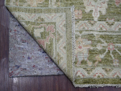Green 7'0" x 11'10" Oushak And Peshawar Hand knotted Wool Rug - Sku: O022188