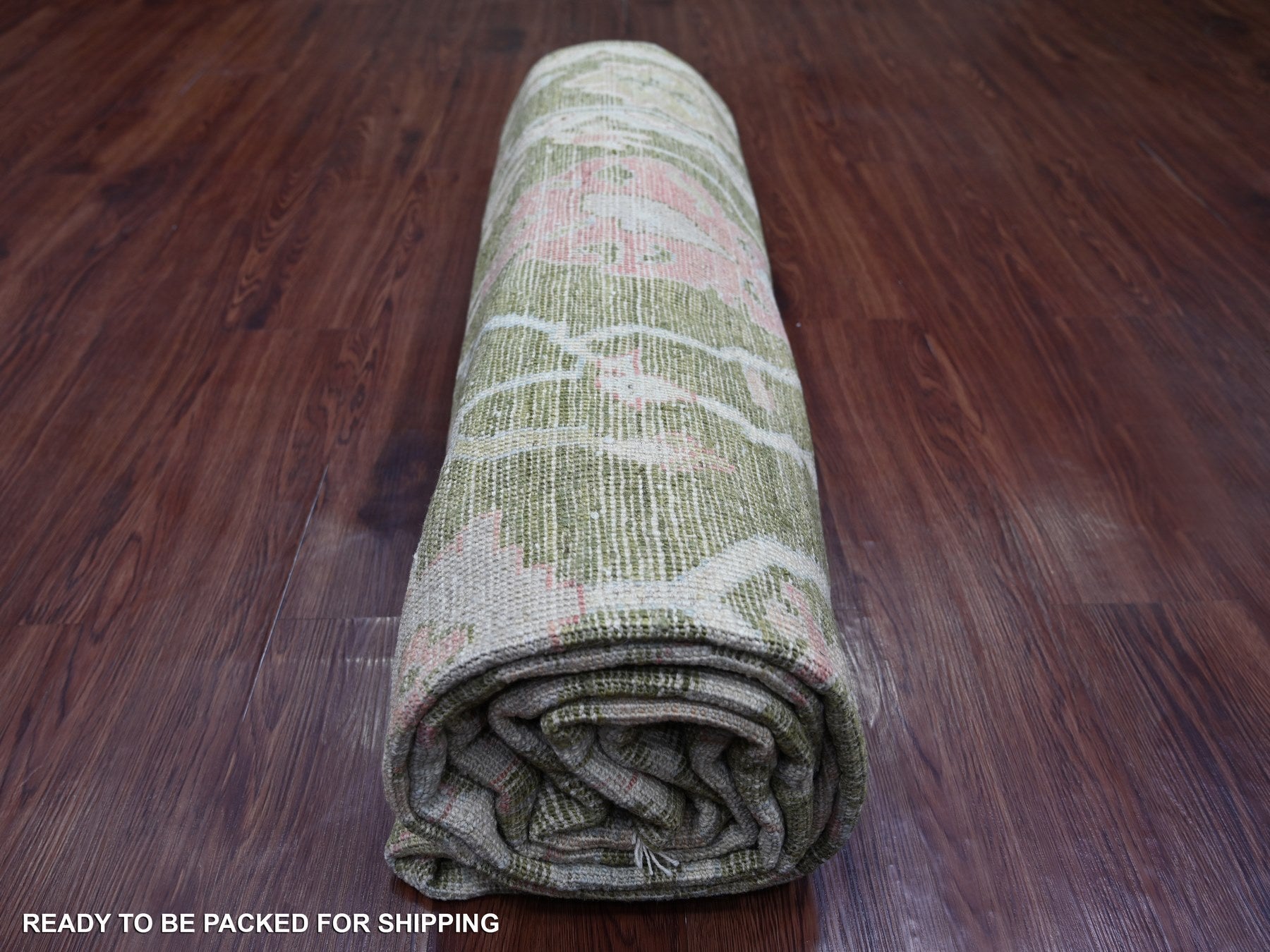 Oushak Oushak hand-knotted wool rug in Green, 7' x 11'10" — SKU O022188 (view 9)