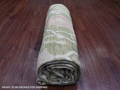 Oushak Oushak hand-knotted wool rug in Green, 7' x 11'10" — SKU O022188 (view 9)