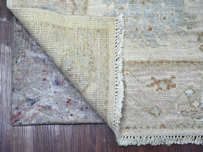 Grey 2'11" x 7'11" Oushak And Peshawar Hand knotted Wool Rug - Sku: O022191