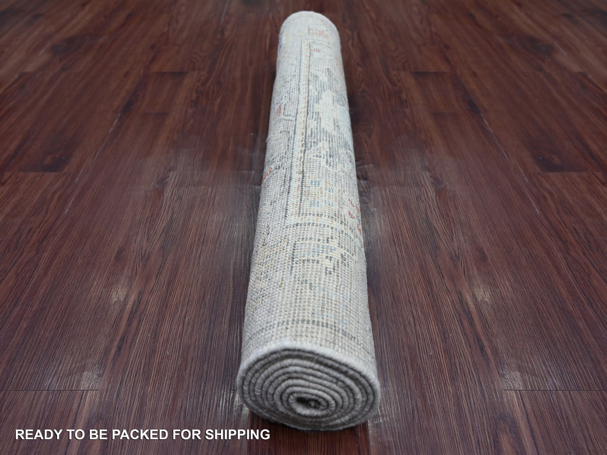 Oushak Oushak hand-knotted wool runner in Gray, 3'3" x 7'10" — SKU O022192 (view 4)