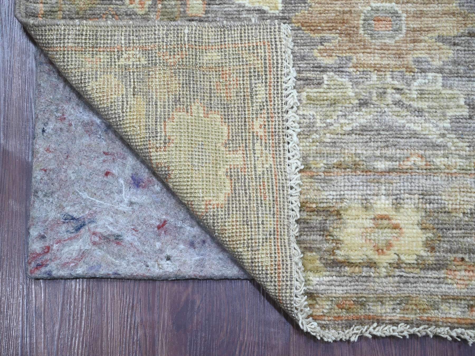 Brown 2'11" x 14'11" Oushak And Peshawar Hand knotted Wool Rug - Sku: O022194