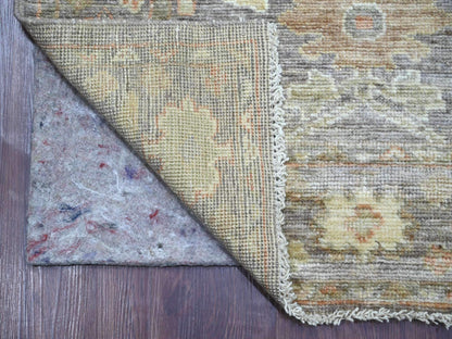 Brown 2'11" x 14'11" Oushak And Peshawar Hand knotted Wool Rug - Sku: O022194