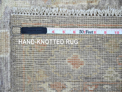 Brown 2'11" x 14'11" Oushak And Peshawar Hand knotted Wool Rug - Sku: O022194